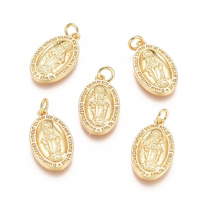 Латунные подвески, с прыжковых колец, овальные