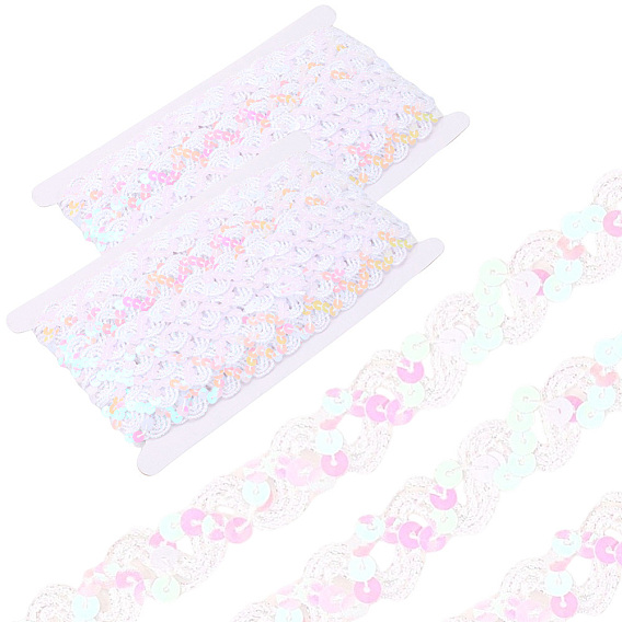 2 шт. полиэстеровые бусины-пайетки, блестки бисер, Аксессуары для орнаментов, рулон с пайетками, волна