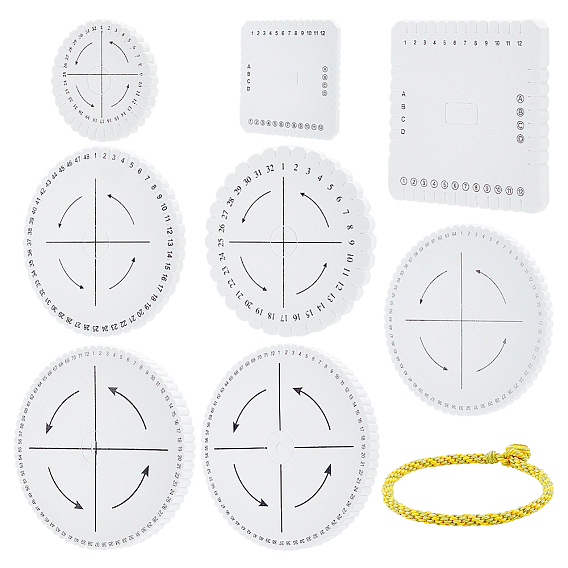 8шт 8 стиль пенопластовый браслет вязание лоток, Плетеный канат из ниток ручной работы, дисковая оплетка