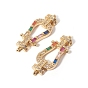Brass Micro Pave Cubic Zirconia Links Connectors, Colorful