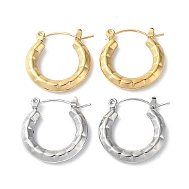304 Stainless Steel Hoop Earrings, Round