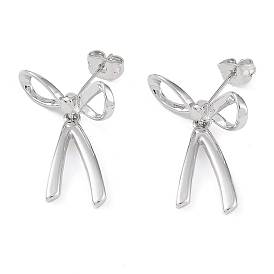 Латунные серьги-гвоздики для женщин, бантом