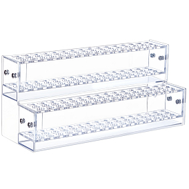 2 Layers 96 Holes Acrylic Pen Holder, Desk Stand Organizer Holding Rack, for Pens, Paint Brushes, Colored Pencils, Markers