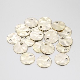 Tibetan Style Alloy Stamping Blank Tag Pendants, Cadmium Free & Lead Free, Flat Round, 19x1mm, Hole: 3mm