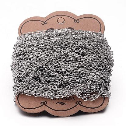 304 chaînes de câbles en acier inoxydable, , soudé, ovale, pour la fabrication de bijoux