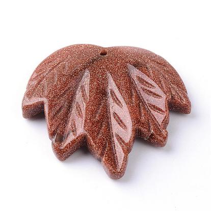 Autumn Theme Gemstone Pendants, Maple Leaf