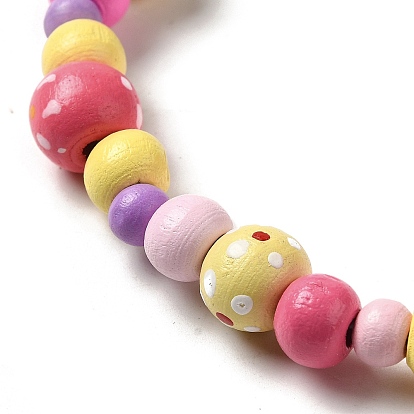 Ensemble de bijoux en bois d'érable et acrylique, collier de perles et bracelet extensible pour enfants