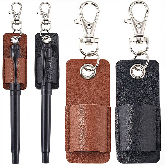 2 шт. 2 цвета кожаные подвесные украшения, зажим для ручки