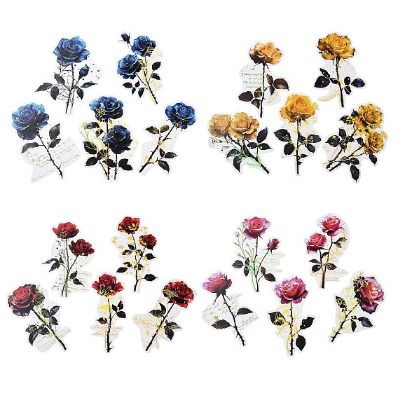 Набор водонепроницаемых наклеек для домашних животных с розами, декоративные наклейки, для бутылок с водой, портативный компьютер, багаж, чашка, компьютер, мобильный телефон, скейтборде, гитарные наклейки