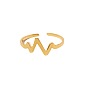 Chic and Versatile Titanium Steel Heartbeat Ring with 18K Gold Plating