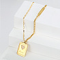 Stainless Steel Pendant Necklaces, Rectangle with Heart