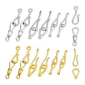 12 шт. 6 стили латунные застежки с крючками и S-образными крючками