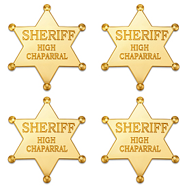 4 шт. брошь в виде звезды Давида со словом «шериф», булавки из сплава для лацканов одежды рюкзака