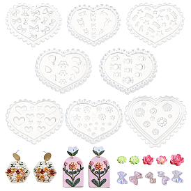 8 шт 8 стили силиконовые формы, резная форма, для самодельных глиняных инструментов, сердце
