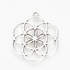 Colgantes de la aleación de estilo tibetano, flor, sin plomo y cadmio