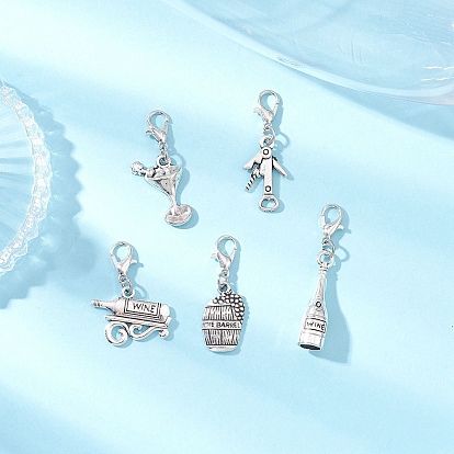 5шт Октоберфест Тибетский стиль сплав подвеска украшение, с цинковым сплавом застежками омаров коготь