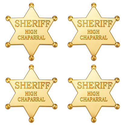 4 шт. брошь в виде звезды Давида со словом «шериф», булавки из сплава для лацканов одежды рюкзака