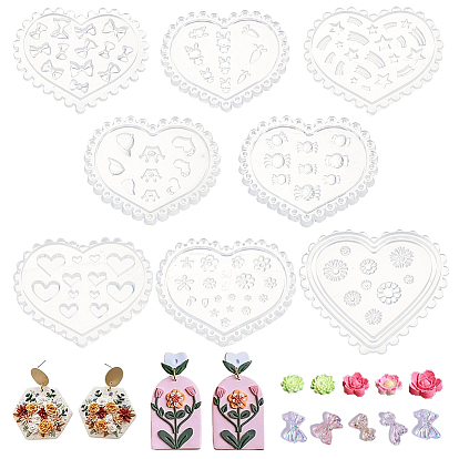 8 шт 8 стили силиконовые формы, резная форма, для самодельных глиняных инструментов, сердце