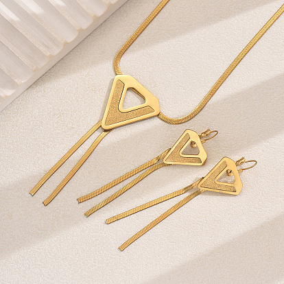 Винтажный стиль 201 серьги и ожерелья из нержавеющей стали с треугольными кисточками для женщин и вечеринок