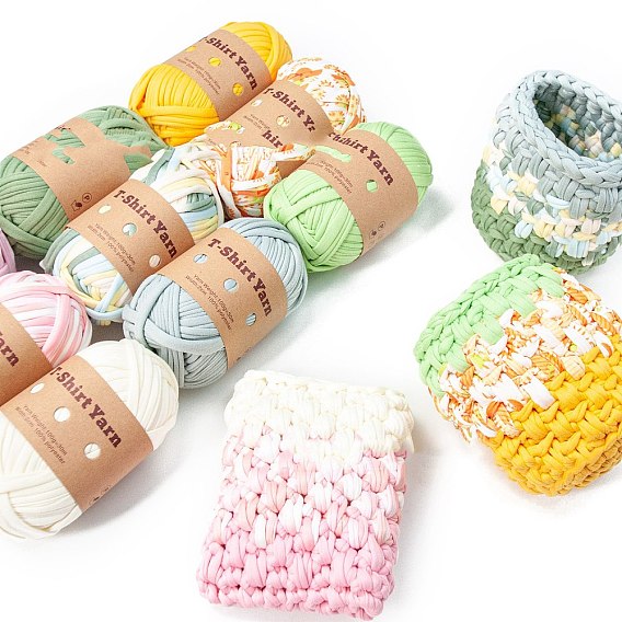 Polyester Cloth Yarn, For Hand Knitting Thick Thread, Crochet Cloth Yarn