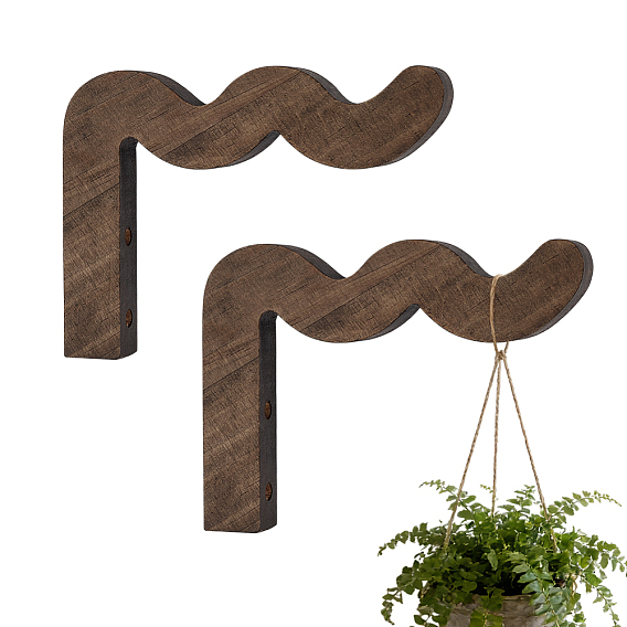 Soporte de madera para plantas colgantes, con el tornillo