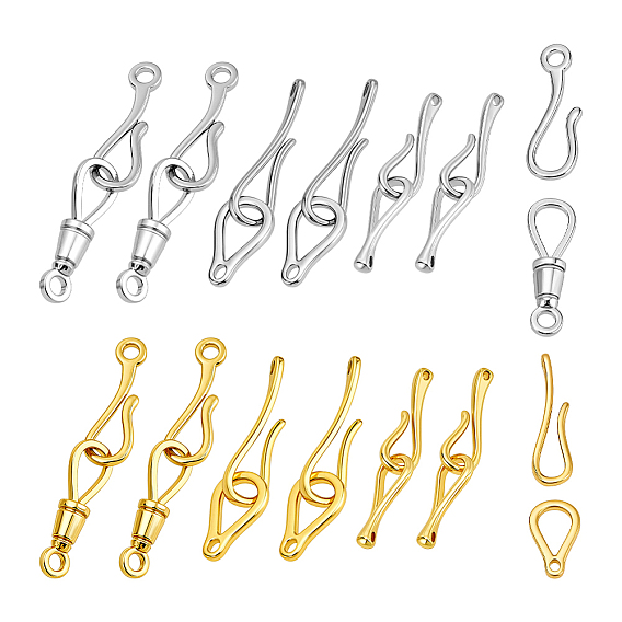 12 шт. 6 стили латунные застежки с крючками и S-образными крючками