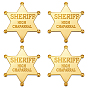 4piezas estrella de David con broche de sheriff, Pines de solapa de aleación para ropa de mochila