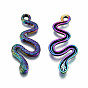 Rainbow Color Alloy Pendants, Cadmium Free & Lead Free, Snake