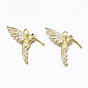 Латунные микро проложить кубического циркония подвески, с прыжковых колец, без никеля , птица