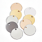 BENECREAT 30Pcs 5 Colors Brass Pendants, Stamping Blank Tag, Flat Round