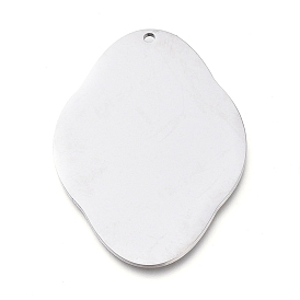304 Stainless Steel Pendants, Mirror Polished Finish, Stamping Blank Tag, Laser Cut, Oval