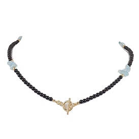Natural Black Onyx Necklace,  Natural Aquamarine Necklaces
