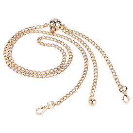 Регулируемый ремень для сумки из железа, с поворотными застежками, бордюрная цепь и регулировочная бусина, аксессуары для замены сумок