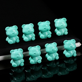 Carved Natural Magnesite Beads, Bear