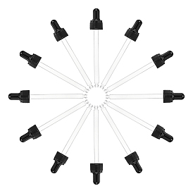 Стеклянные капельницы с прямым наконечником, с резиновой грушей и винтовой крышкой, для стеклянных бутылочек-капельниц эфирных масел