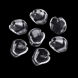 Imitation pendentifs en verre de jade, breloques pétales