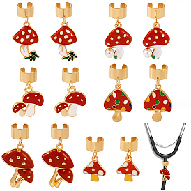 12 шт. подвесные украшения из эмалевого сплава в виде гриба, для украшения стетоскопа, с зажимом из нержавеющей стали