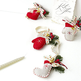 Christmas Felt Glove & Christmas Stocking Pendant Decorations, for Christmas Tree Hanging Ornaments