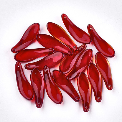 Spray Painted Glass Pendants, Leaf