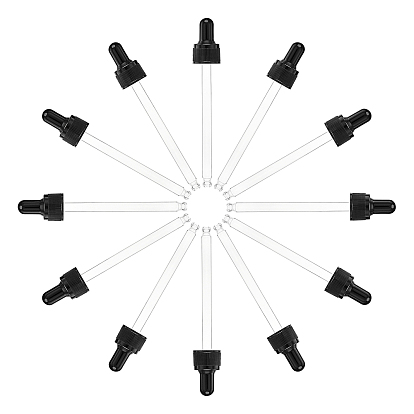 Стеклянные капельницы с прямым наконечником, с резиновой грушей и винтовой крышкой, для стеклянных бутылочек-капельниц эфирных масел