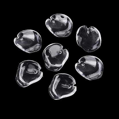 Imitation pendentifs en verre de jade, breloques pétales