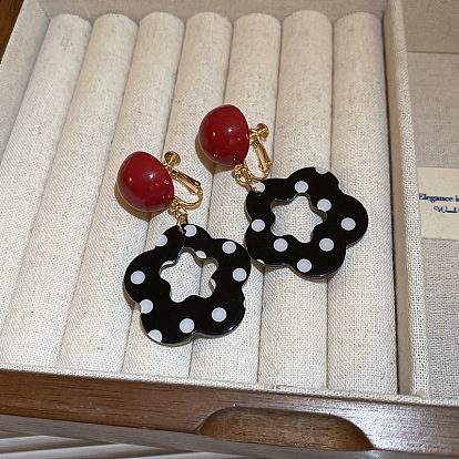 Серьги-клипсы из акрила с цветочным сплавом для женщин, золотые