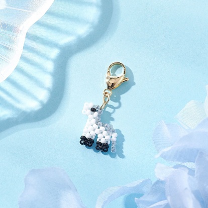 Подвески ручной работы из стеклянных бусин в форме пони, Сплав с застежками когтя омара