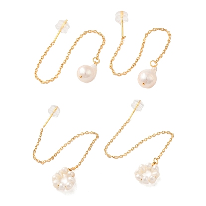 Серьги-гвоздики из стерлингового серебра, с натуральной жемчужиной, украшения для женщин, реальный 18 k позолоченный