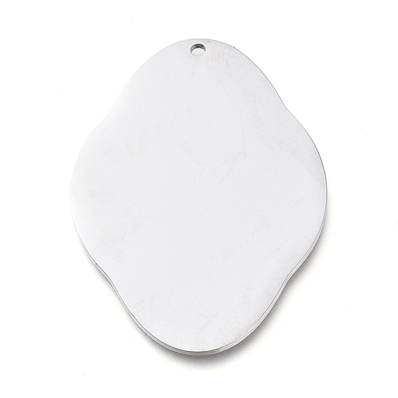 304 Stainless Steel Pendants, Mirror Polished Finish, Stamping Blank Tag, Laser Cut, Oval