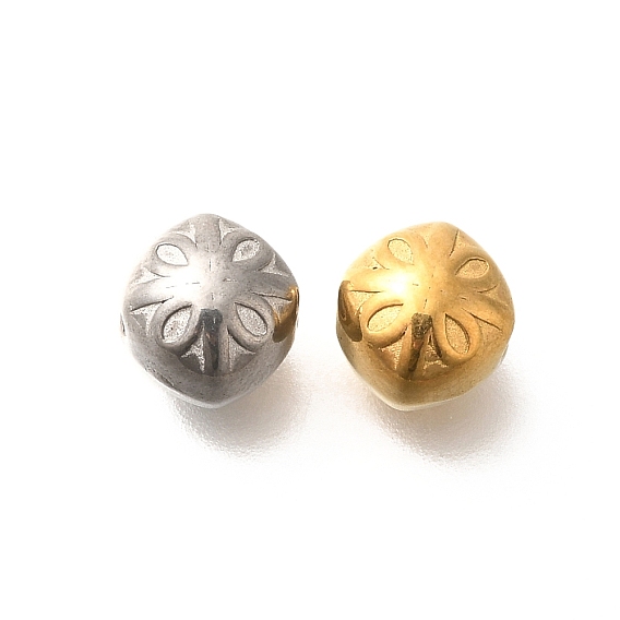 304 из нержавеющей стали бусы, ромб с цветком