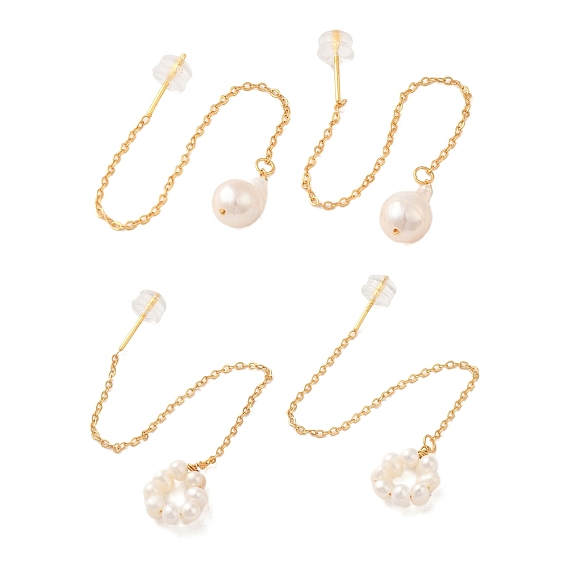 Серьги-гвоздики из стерлингового серебра, с натуральной жемчужиной, украшения для женщин, реальный 18 k позолоченный