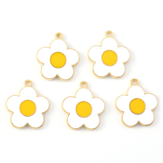Подвески из эмали и сплава, цветок, золотой свет