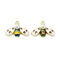 Rack Alloy Enamel Pendants,and ABS Plastic Imitation Pearl, Golden, Bees