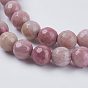 Rhodonite naturelles brins de perles, teint, facette, ronde